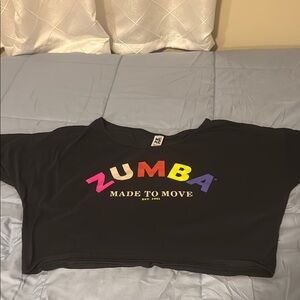 Zumba Fitness Black Crop Top with Vibrant Logo